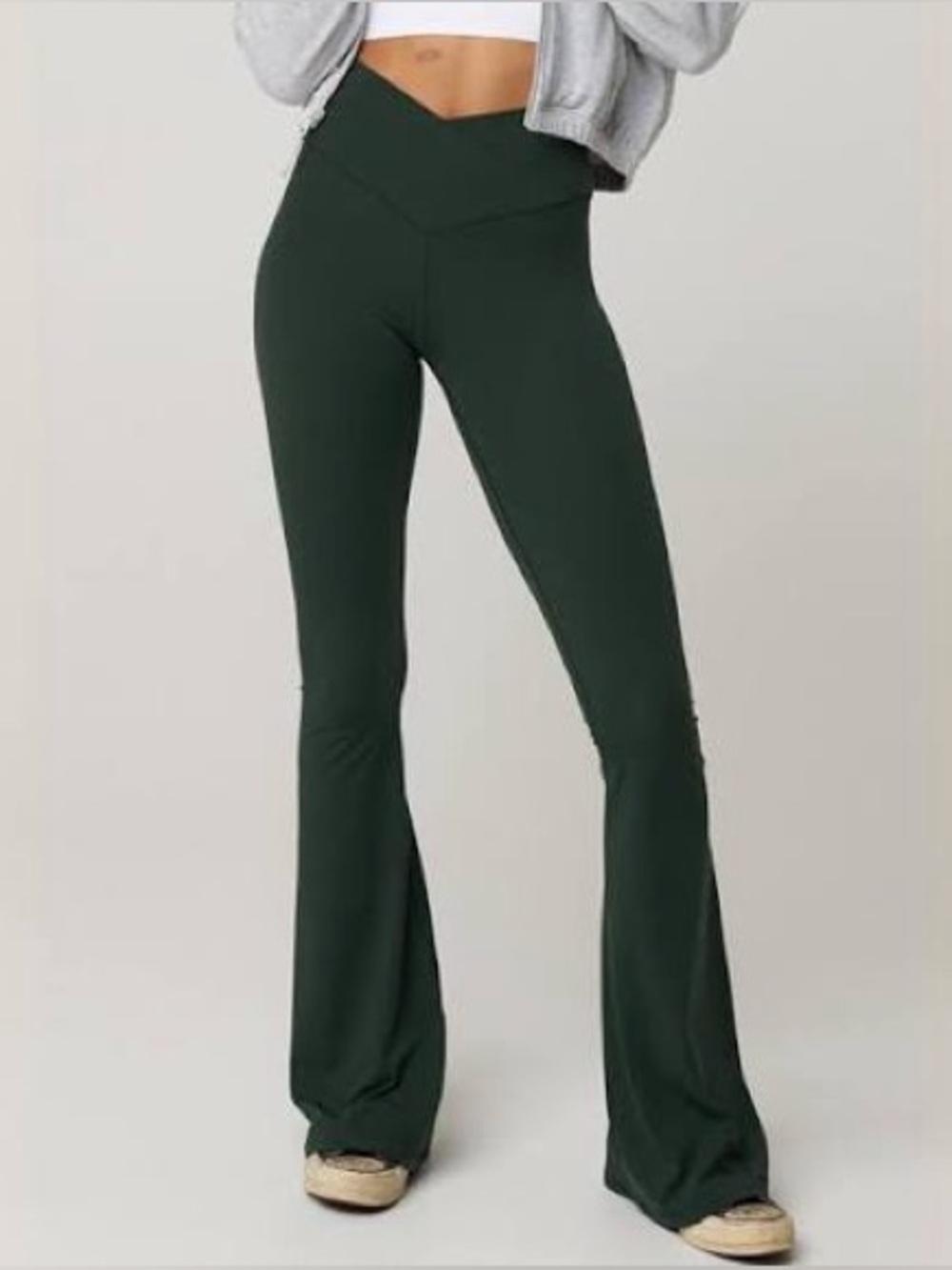 Offline by Aerie "Real Me Real Me" Flare Leggings — size M, dark forest green